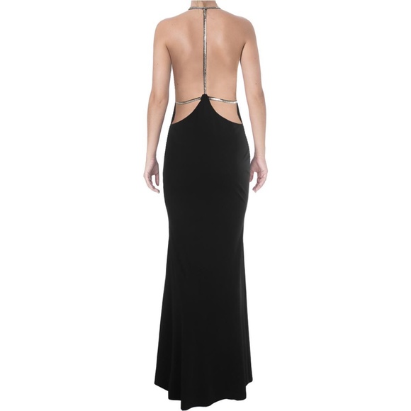 Aqua Dresses & Skirts - AQUA Embellished V-Neck T-Back Column Gown